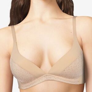 Chantelle Norah Wire Free Bra Nude Blush Sz Large